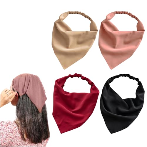 Image of Bandanas For Women, Boho Triangle Headbands, Floral Bandanas Headscarf Chiffon Hairbands Elastic Hair Scarf Boho Headbands Hair Accessories For Women Girls
