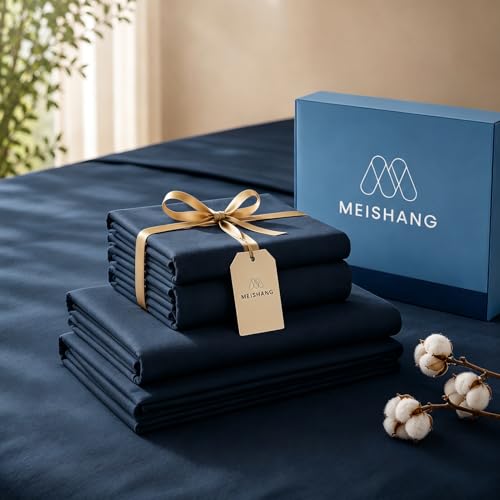 Image of MEISHANG 1000TC Egyptian Cotton Sheets Queen, 16 inch Deep Pocket | 1000TC Egyptian Cotton Sheets, Sateen Weave, Ultra Soft & Breathable, OEKO-TEX Certified