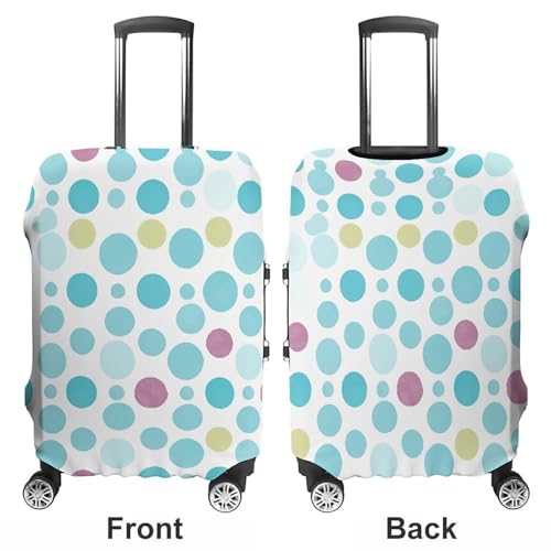 Blue Polka Dot Pattern Travel Luggage Cover Elastic Washable Suitcase Cover Dustproof Anti-Scratch Suitcase Protector Fits 19-32 Inch Luggage, M3