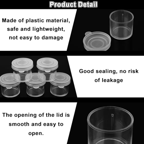 Image of LOYORTY 200PCS Small Paint Containers with Lids, 0.34oz /10ml Plastic Mini Paint Cups, Clear Paint Container Pots in Bulk for Beads, Glitter, Slime, Paint