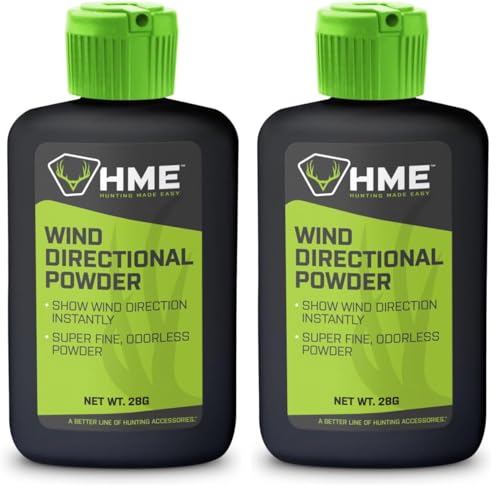 HME Wind Indicator Portable Pocket Size Lightweight Convenient Simple to Use Wind Direction Detection Powder - 28 Grams Capacity (Pack of 2)