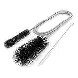 YAZWUR 1 Set Abflussreiniger Spirale Doppelkopf-Rohrreinigungsbürste Edelstahl-Kanalreiniger Flexible Reinigungsbürste (für breite Rohre, Kanäle, usw)