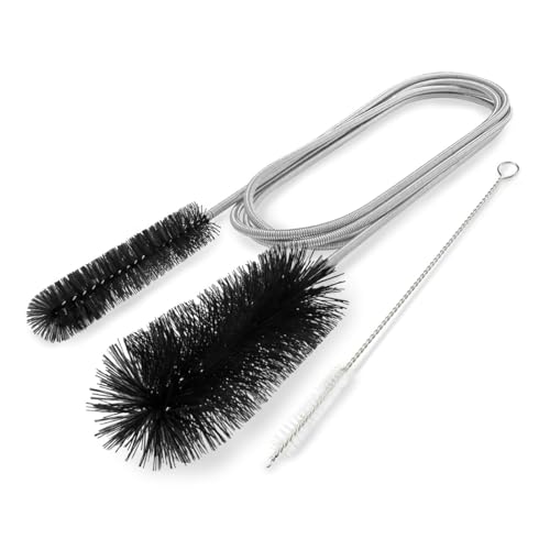 YAZWUR 1 Set Abflussreiniger Spirale Doppelkopf-Rohrreinigungsbürste Edelstahl-Kanalreiniger Flexible Reinigungsbürste (für breite Rohre, Kanäle, usw)