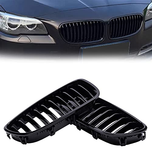 Calandre Noire Brillante pour BMW F10 Double Grille Avant de Course Ajustement Précis