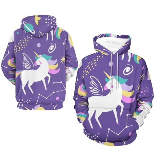Sweat à capuche licorne galaxie unisexe taille S - 7