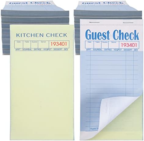 FMP Carbonless Guest Check Pads - 3 Part Server Notepads, 250 Sheets | 4.2 X 8.5 Inch Waitress Book - View #5