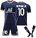 Produktbild Fussball Trikot PSG Trainingsanzug, Fußball Jersey T-Shirt und Shorts, Socken, Erwachsene Fußballtrikot Kleidung mit Outdoor-Accessoires Fußballkleidung Herren Damen, S