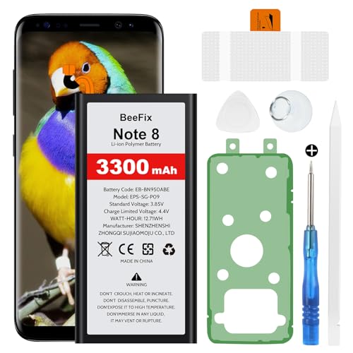 Beefix Batterie de rechange haute capacité pour Samsung Galaxy Note 8 (SM-G950F), 3300 mAh, avec outils de réparation professionnels