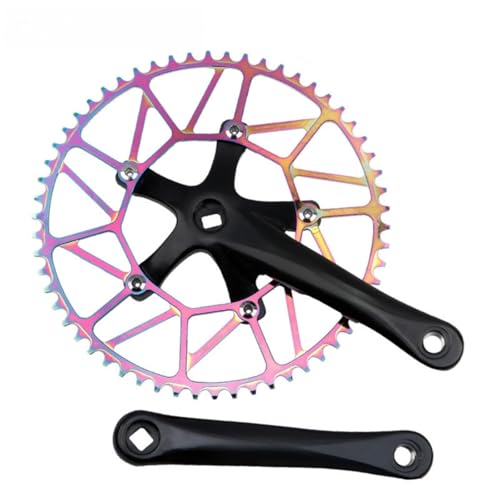 GLYUGHI ���]�Ԓʋ΂�X���ɑΉ� �V���O���X�s�[�h�N�����N�Z�b�g 130BCD �`�F�[�������O��̌^ ���E�N�����N �������݌v 46T-58T�I���� �A���~������ �y�� ���ϋv ���[�h�o�C�N �܂肽���ݎ��]�ԑΉ� 9/10/11���Ή� (48T,D