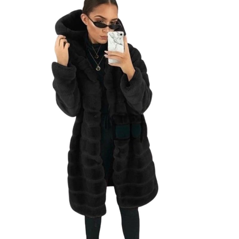 mastyle Women’s Long Hooded Faux Fur Coat, Loose Fit Plush Winter Jacket-picture-47