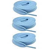SENDILI Planos Cordones Zapatos - 3 Pares Luminoso Poliéster Colores Cordones Zapatillas para Adultos Niños Zapatillas y Calzado deportivo, Azul/120cm