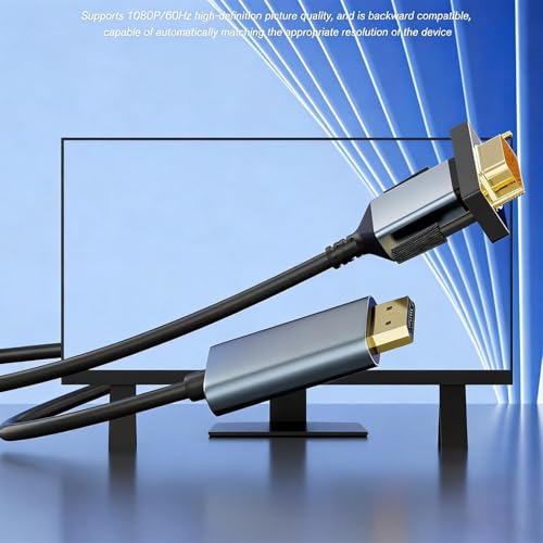 Image of Tobo DisplayPort to VGA Cable 6.6ft, Display Port DP to VGA 1080P@60Hz Adapter Converter Male to Male Braided Cord for Desktop Laptop Graphics Card to Monitor Projector HDTV TD-1574CC