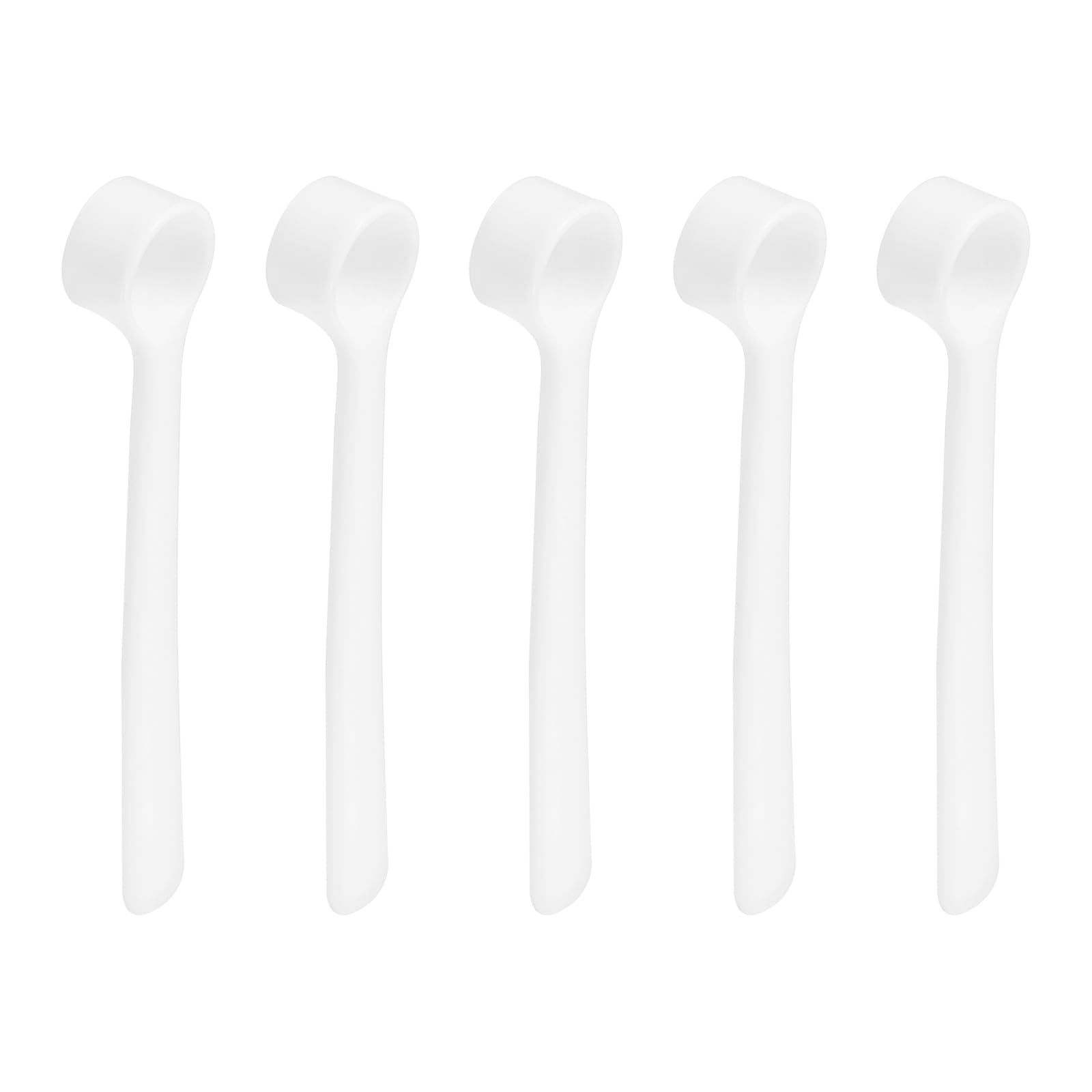 uxcell 5Pcs Teaspoon Micro Scoops 500 Milligram Mini Powder Scoops Mini Measuring Spoons for Measuring Cosmetics Powders Coffee, White