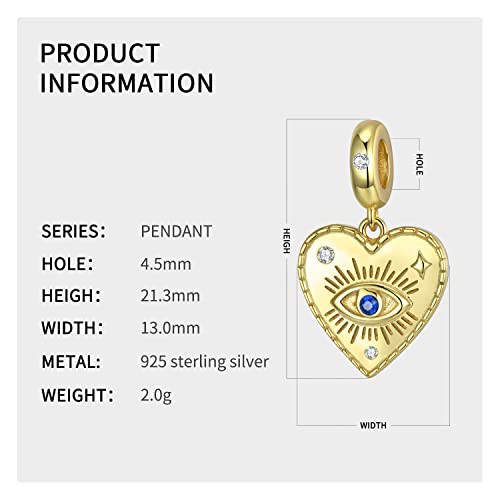 Blue Evil Eye Bead Charms fits Pandora Charms Bracelets 925 Sterling Silver Lucky Charms Pendant Beads Jewelry Gift for Woman2