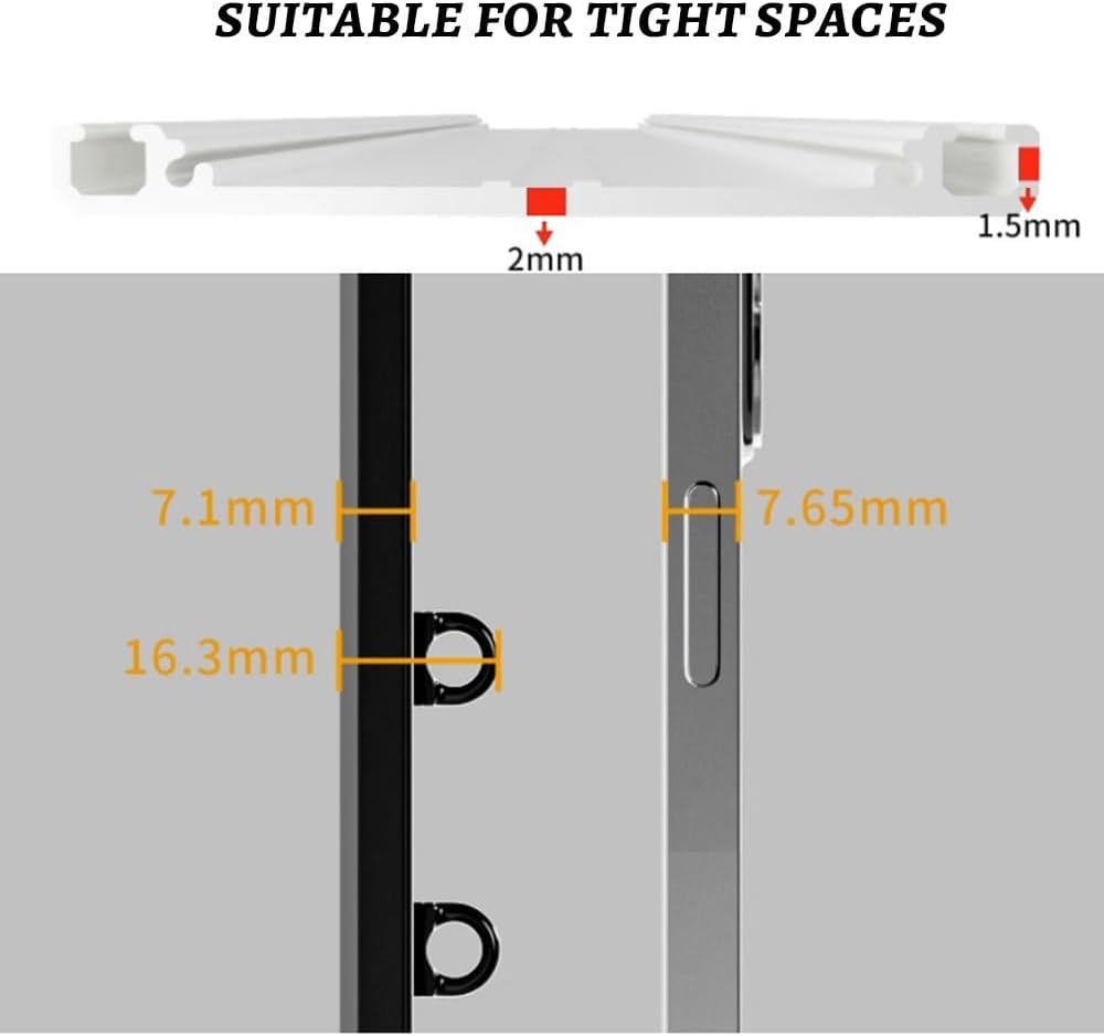 Slim Ceiling Track, Heavy-Duty Curtain Conjoined Double Track Rails, Aluminium Curtain Rail in White, Room Divider, for Living Room, Bathroom, Bedroom(Color:White,Size:100cm/3.3ft)