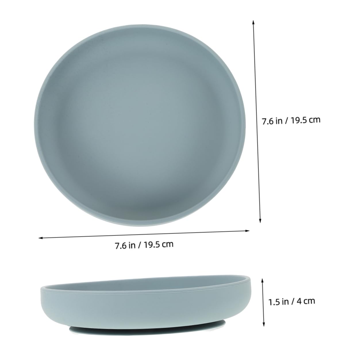 OUNONA 2-piece Set of Spill Silicone Plates Suction-base Scoop Bowls for Elderly Unbreakable Dishwasher Safe