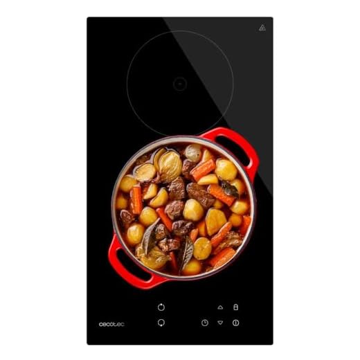 Cecotec Placa de Vitrocerámica 2 Fuegos Bolero Squad V 2001 Potencia máxima 3000 W, 9 Niveles de Potencia, Touch Control, Detector de Sartenes, Diámetro 16 y 20 cm
