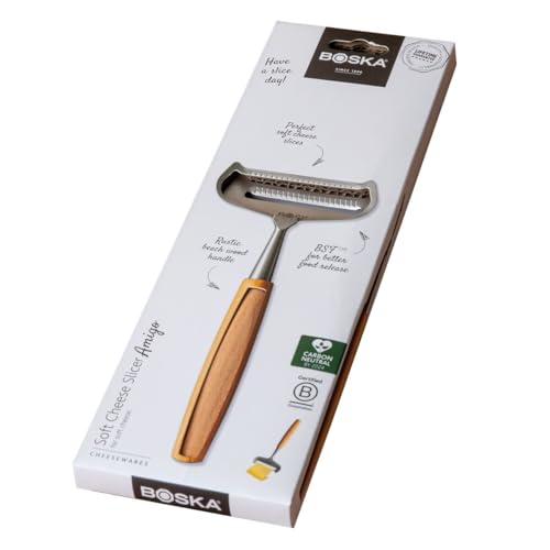 BOSKA Amigo Soft Cheese Slicer for Young Cheese, Ergonomic Handle, High-Quality Stainless Steel, Beech Wood, Extra Non-Stick Thanks to BSF Treatment, Very Sharp, Beautiful Cheese Slices - Image 5