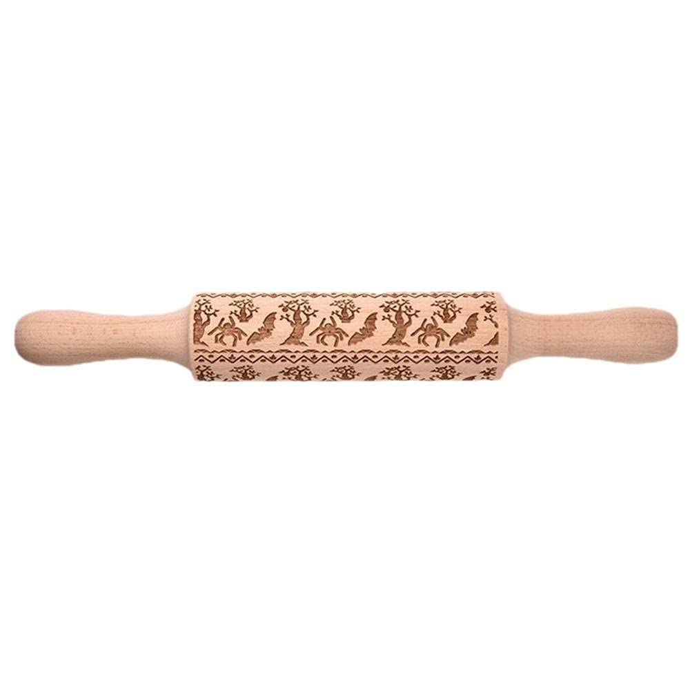 Rodillo para repujar， Rodillos de amasar Rodillo de madera Herramienta for repostería con relieve