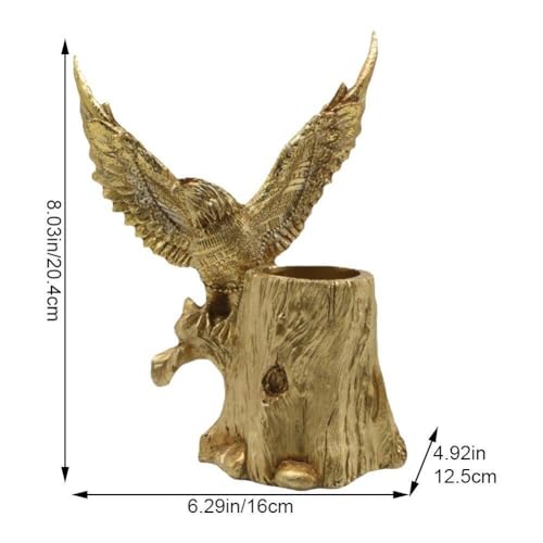 Pot de papeterie figurine d'aigle en résine sculptée de qualité
