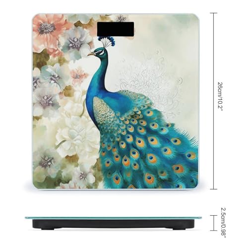 Báscula digital de baño con vidrio templado y pantalla LED miniatura 2