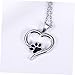 LIOOBO Pet Paw Necklace for Dogs and Cats Heart-Shaped Pendant Jewelry for Pet Birthdays Holidays Photo Sessions Material