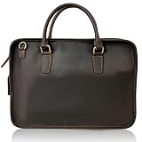 Men's Slim Briefcase for Travel/Office/Business,Water Resistant Leather Messenger Bag,15.6 inch Lapt