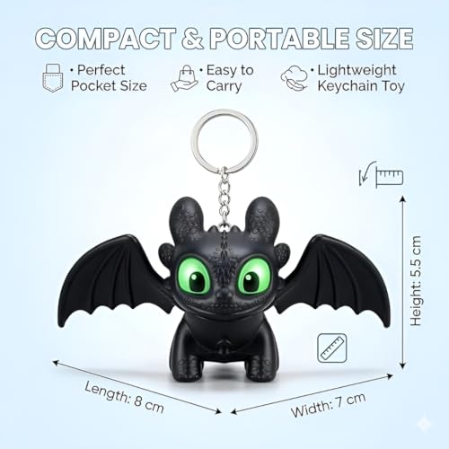 Image of JAYMUKESH & CO. Friction Powered Racing Motorcycle Keychain & LED Dragon Combo Set - Pull Back Sports Bike Toy with Light, Glowing Charm for Car Keys, Backpack, Dashboard