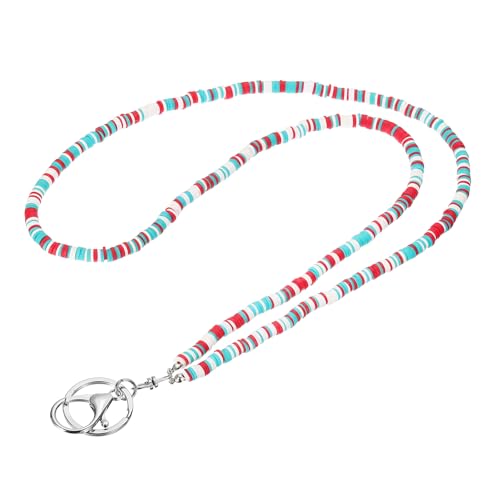 PATIKIL Beaded Teacher Lanyard Cute Boho Lanyard Cards Keys Red Green White