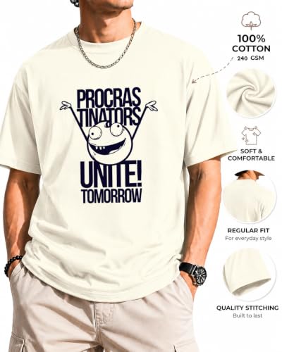 Image of Vastrio Unisex Procrastinators Unite Graphic Regular Fit Cotton T-Shirt