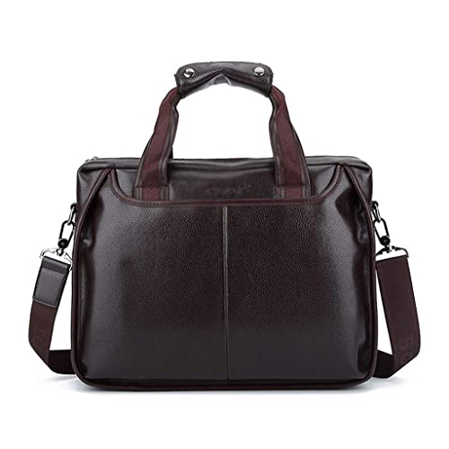 Genuine Leather Messenger Bag for Men Superior Brown Carry All Briefcase with Padded Laptop Protection