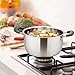 P&P CHEF 4 Quart Pot with Lid, Stainless Steel Stockpot Cooking Stock Pot for Soup, Heat-Proof Double Handles with Visible Lid, Dishwasher Safe & Non Toxic