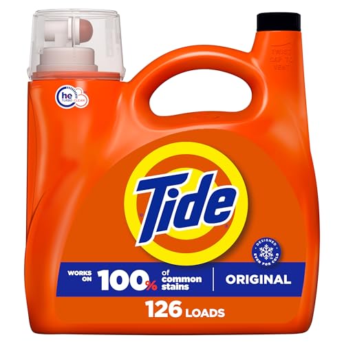 Image of Tide Laundry Detergent Liquid, Original Scent, 126 Loads, 158 fl oz, Works on 100% of Common Stains