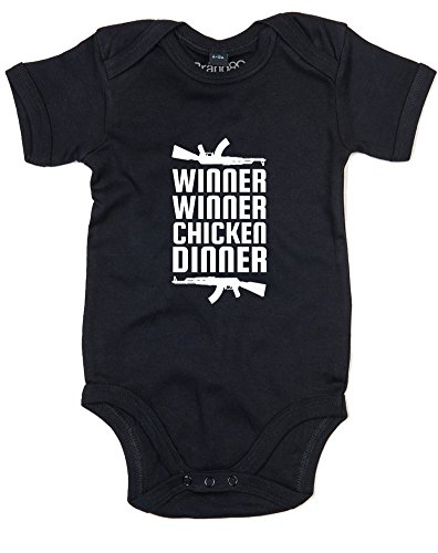 Winner Winner, Baby Grow - Black/White 6-12 Months
