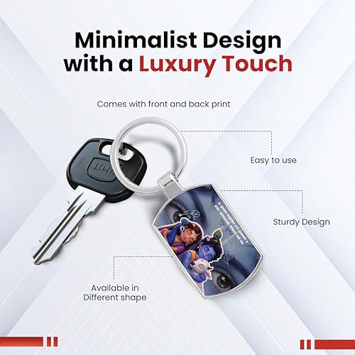 Image of Stylish Metal Keychains with Permanent Glossy Print - Inspirational Quotes & Spiritual Designs - Perfect Key chains for loved ones, Personal Use, Gifts & Return Gifts