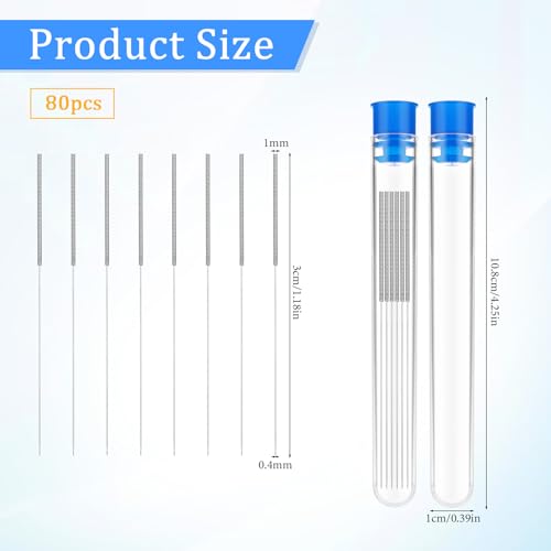 ElevateTech 3D Drucker Düsenreinigungsnadeln Reinigungsset, 80-teilig 0,4 mm Edelstahl-Düsenreinigung Nozzle Cleaning Tool Kit Düsenreinigungswerkzeug-Set 3D Drucker Zubehör für Filamentdüsen – Bild 3