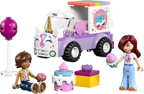 Image of LEGO Friends Unicorn Cake Delivery Car - Toy Building Kit with 2 Minidolls and Cake Toy - 42675