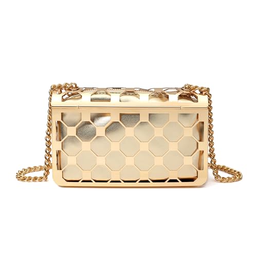 Image of CARIEDO Women Evening Bag Elegant Clutch Purse Exquisite Velvet Metal Hollow out Handbags Prom Wedding Party