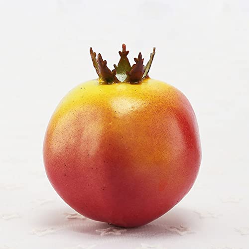 6 Pcs Artificial Fruits, Fake Fruits For Decorative, Lifelike Realistic Red Apple Simulation Green Yellow Pear Display Fruits Set, Faux Fake Pomegranate Orange Props Fruit #TOP4