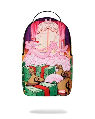 Sprayground Pink Panther Money Stash Backpack, Pink/Green, Men's, Streetwear Design