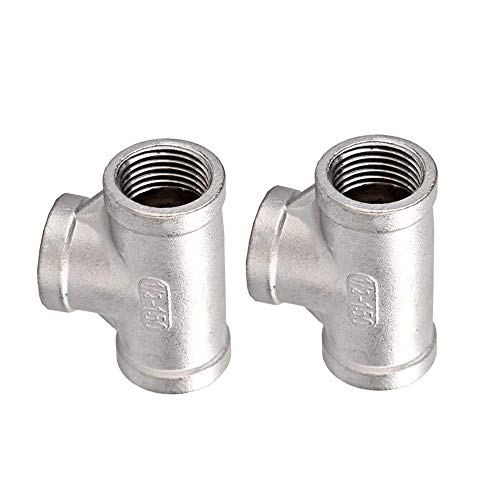 ProMaker Brewing 2Pcs Stainless Steel 304 Cast Tee Pipe Fitting Class 150 1/2