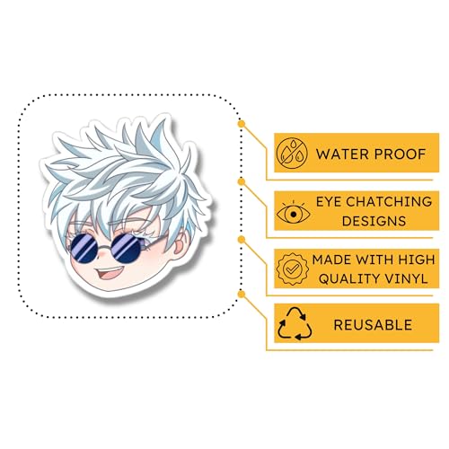 Image of Pack of 15 Anime Stickers for Laptops /Mobiles /Guitar /Journal etc. (Cute Anime)