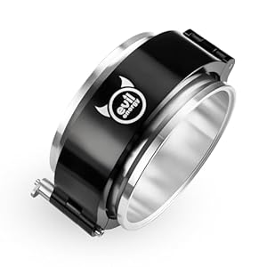 EVIL ENERGY V Band Aluminum, Quick Release V Band Clamp with Flange Intake Intercooler Pipe Clamp (1, 3.5″)