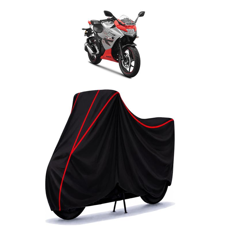 Image of Suzuki Gixxer SF Water Resistant Bike Cover for All Motorcycles & Rain | Heavy Duty Taffeta Fabric | UV Protection, Dustproof, Scratchproof | All Weather Two Wheeler Body Cover with Elastic Bottom
