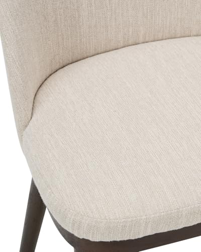 Image of Upholstered Dining Chairs Set of 4 - Modern Dining Room Chairs, Mid-Back Restaurant Kitchen Chairs with Wooden Legs, Beige