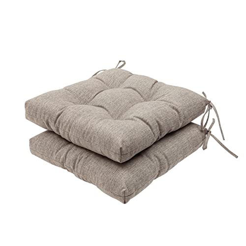 QILLOWAY Cojín cuadrado para patio para interiores y exteriores, paquete de 2,19 pulgadas (bronceado/gris)