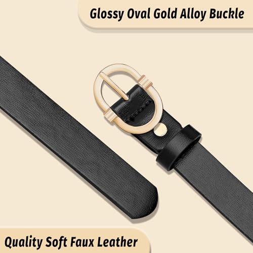 Womens Belts for Jeans Fashion Skinny Faux Leather Belt for Pants Dresses3