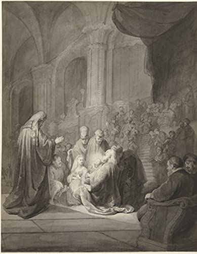Impression Toile Siméon dans De Tempel d'Aert Schouman Peinture Murale pour Décoration Salon