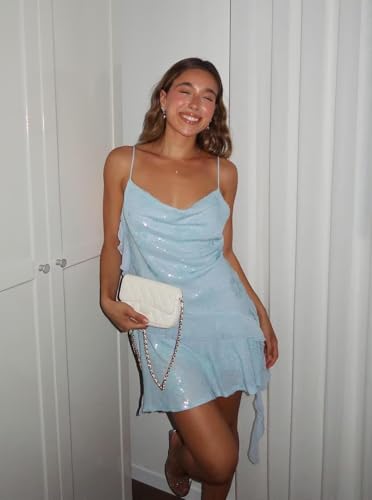 Glitter Sequins Homecoming Dress for Teens Ruffles Short Prom Dress Sequins Short Graduation Party Gown ZX1574