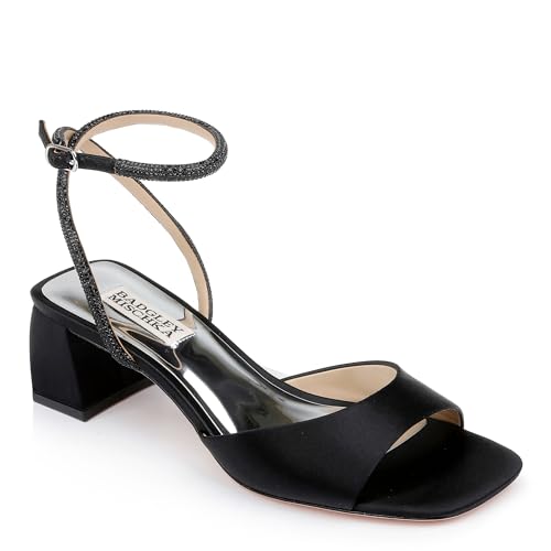 Image of Badgley Mischka Women's Infinity Satin Block Heels With Ankle Strap